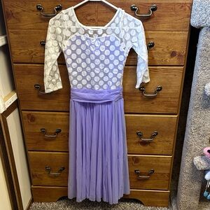 Weissman White and Purple Dance Costume- small adult